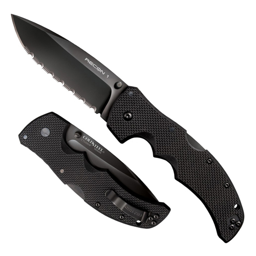 Cold Steel 27TLCSS 3.5 mm Recon 1 Spear Point Serrated Folding Knife