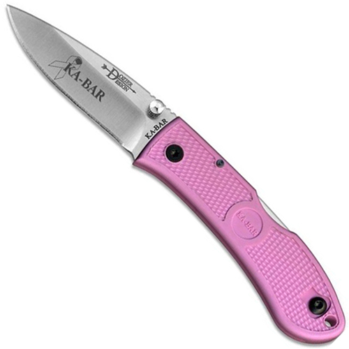 Ka-Bar Dozier Hunter Pink Silver Folding Knife