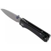 Explore the Baby Banter Folding Knife with a sleek black G10 handle and a sharp gray blade. Compact and reliable, it's the ideal companion for your everyday carry needs. Order now!