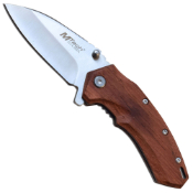 Master Cutlery MTech USA MT-A1158BR Folding Knife - Brown Wood Handle